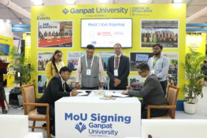 (EoI) was signed between Ganpat University – Subhadraben Sureshchandra Institute of Physiotherapy 🏛️ and PlusPhysio