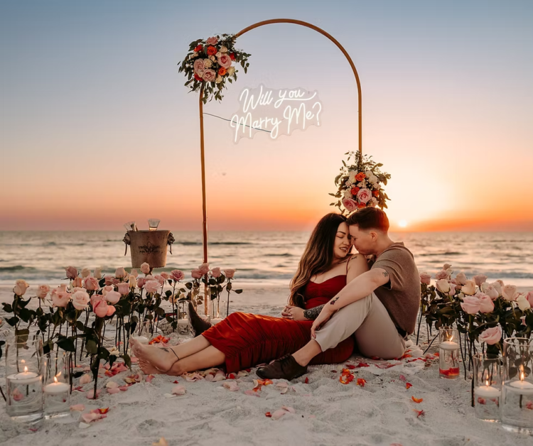 romantic beach proposals